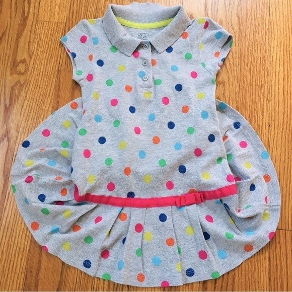 Carter's Toddler Little Girls Polka Dots Short Sleeve Dress - Picture 12 of 16